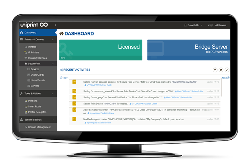UniPrint Infinity Suite simplifies printer management